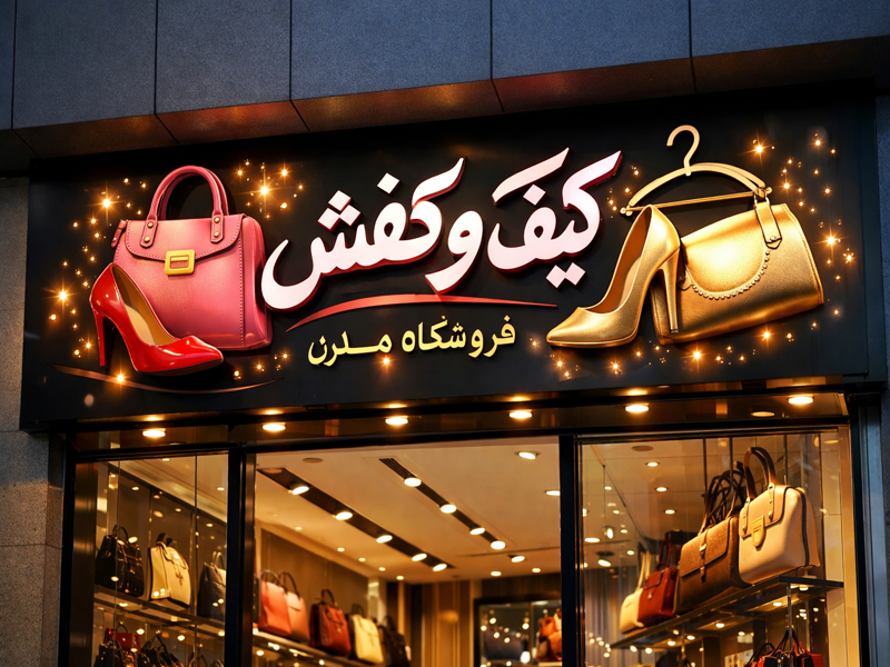 تابلو مغازه کیف و کفش