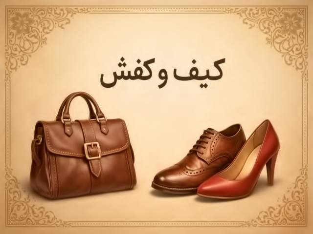 طرح تابلو مغازه کیف و کفش